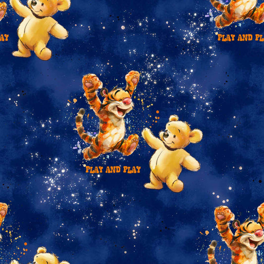 Fabrics by the meter "Bear & Tiger" - Jersey or French Terry