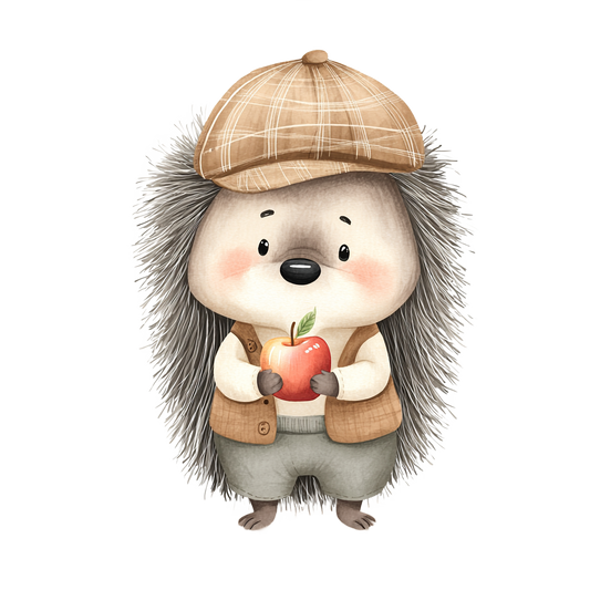 Igel Herbst Bügelbild 10cm – DTF Transfer Waldtier aufbügeln Kindershirt
