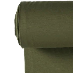 Cuffing Fabric in Dark Olive - Fine Rib