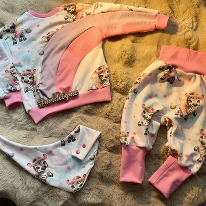 Kinderstoff Meterware French Terry – „Zebra Fee"