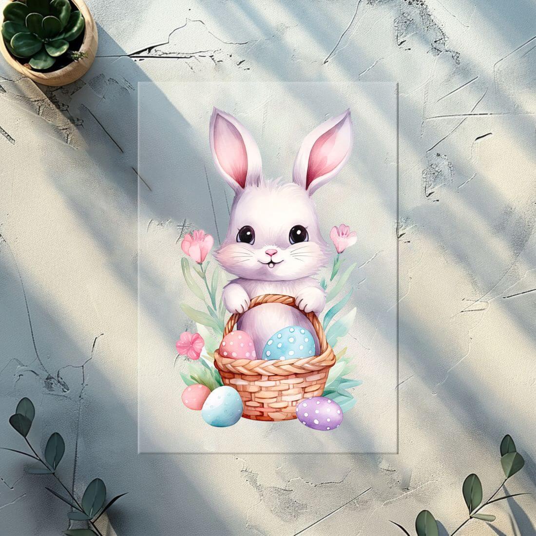 Hasen Ostereier Bügelbild 10cm – DTF Transfer Oster Kinderkleidung aufbügeln