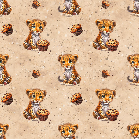 Muster auf 25x25cm vom French Terry Meterware Kinder Tiermotive. Auch erhältlich als Jersey.