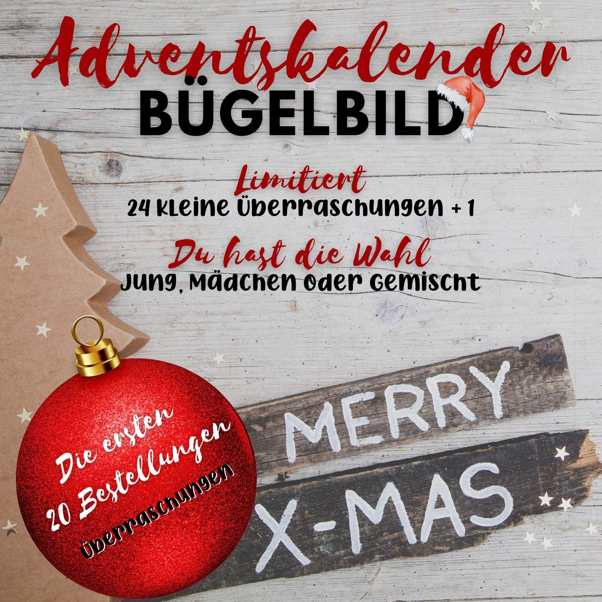 Adventskalender Bügelbild Kinder – DTF Transfer Weihnachten Kinderkleidung Handmade by Kati