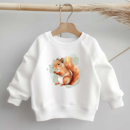 Niedliches Eichhörnchen Bügelbild – DTF Transfer Waldtier Kinderkleidung Handmade by Kati