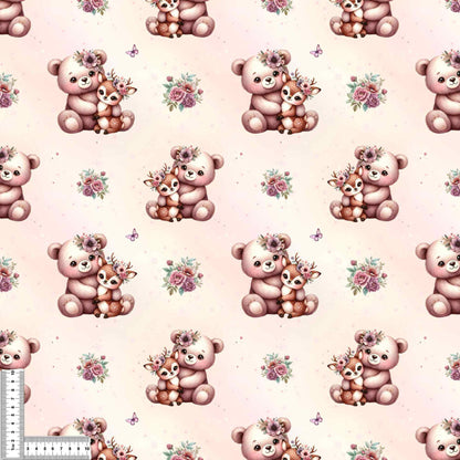 Kinder Beanie Bär Reh Motiv handgemacht – Wintermütze Baby Loop Schal Set