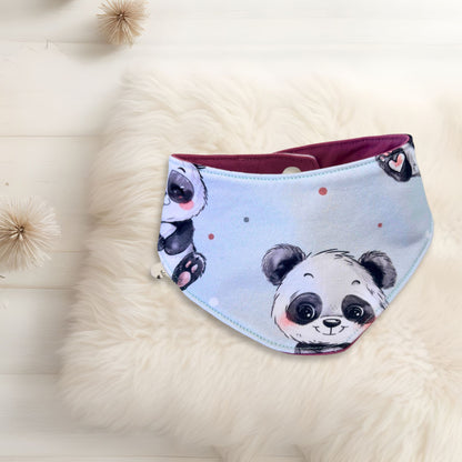 Baby Halstuch Panda handgemacht personalisierbar – Sabbertuch French Terry Handmade by Kati