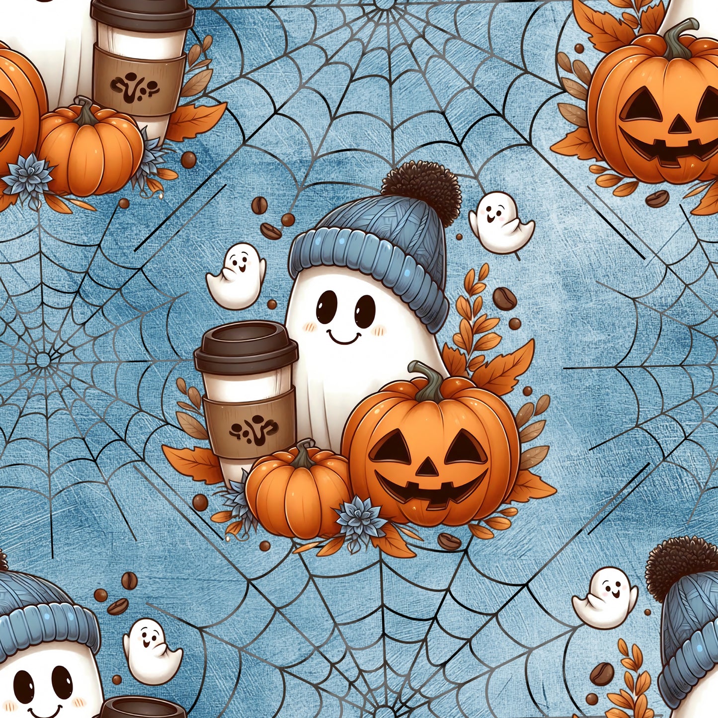 Spooky Autumn | Geister Stoff Meterware | Halloween Kinderstoff