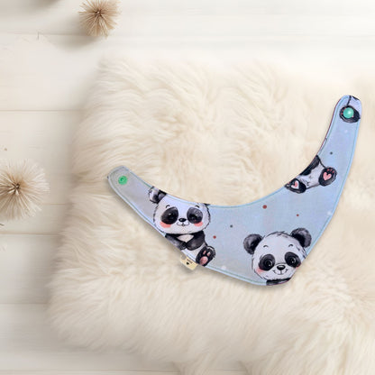 Handmade Baby Halstuch Panda – Dreieckstuch Jersey personalisierbar mit Name