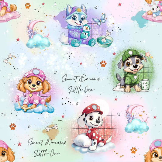 Sweet Dreams Fellnasen blau Kinderstoff Meterware – Jersey French Terry Handmade by Kati