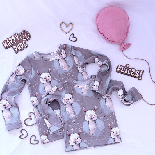 Llama Grey | Llama Fabric by the Meter | Children's Fabric