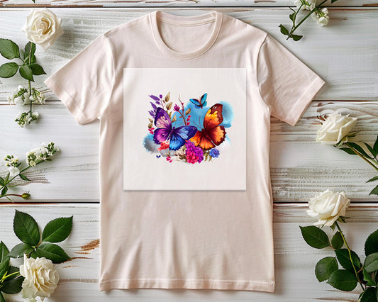 Schmetterlinge Glitzer Bügelbild – DTF Transfer Kinderkleidung Mädchen Handmade by Kati