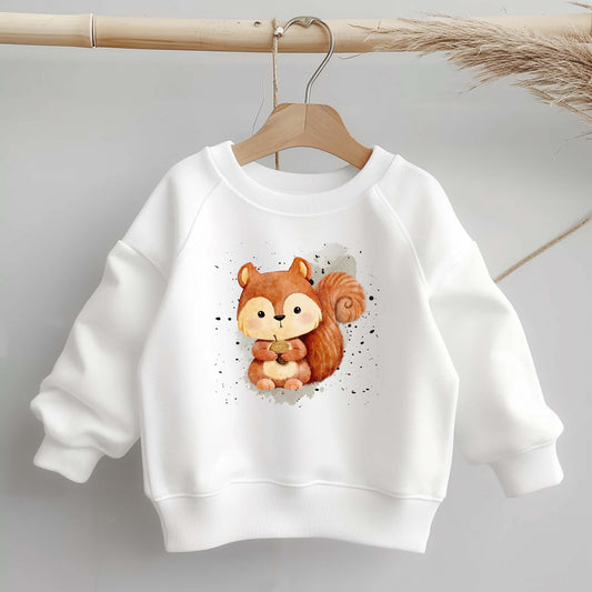 Eichhörnchen Bügelbild DTF Transfer – Waldtier Kinderkleidung Handmade by Kati