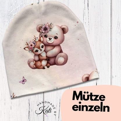 Handmade Beanie Mütze Bär Reh – Baby Kinder Wintermütze handgemacht Handmade by Kati