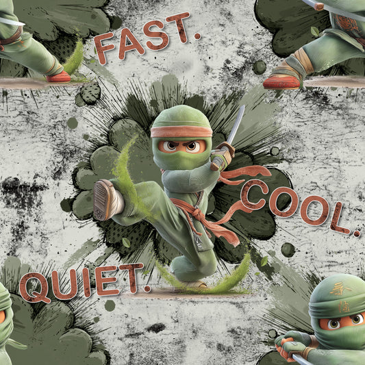 Children's Fabric by the Meter 0.5m French Terry "Little Ninja"