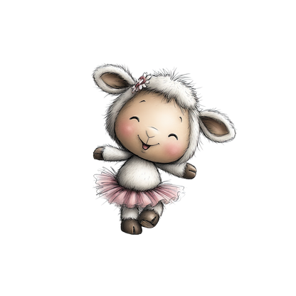 Ballerina Lamb Girl Iron-on Transfer | DTF Transfer for Clothing & Accessories