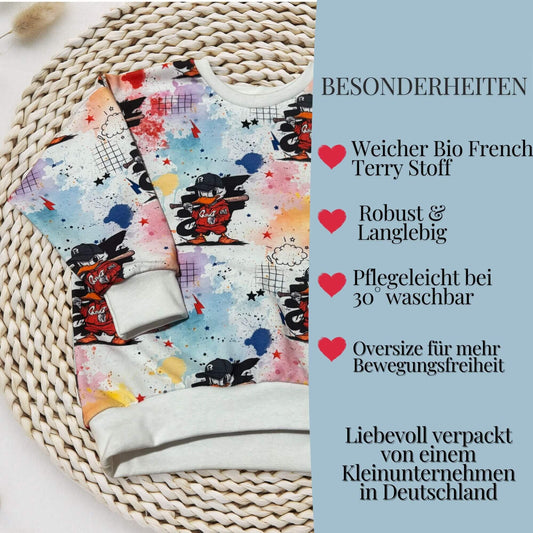 Kinderpullover Street Style Größe 68 handgemacht – Sweatshirt French Terry Jungen