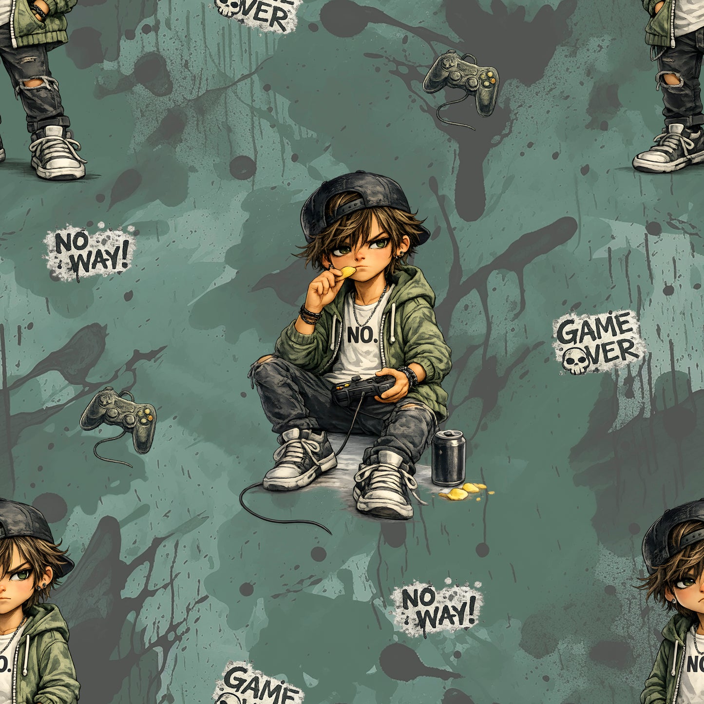 Urban Gamer Street | Gamer Fabric by the Meter | Kids' Fabric