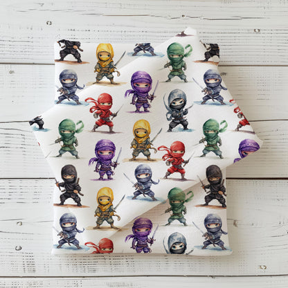 Ninja Stoff Meterware Detailaufnahme – Kinderstoff Jersey Jungen Nähprojekt