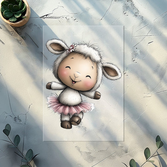 Ballerina Lamb Girl Iron-on Transfer | DTF Transfer for Clothing & Accessories