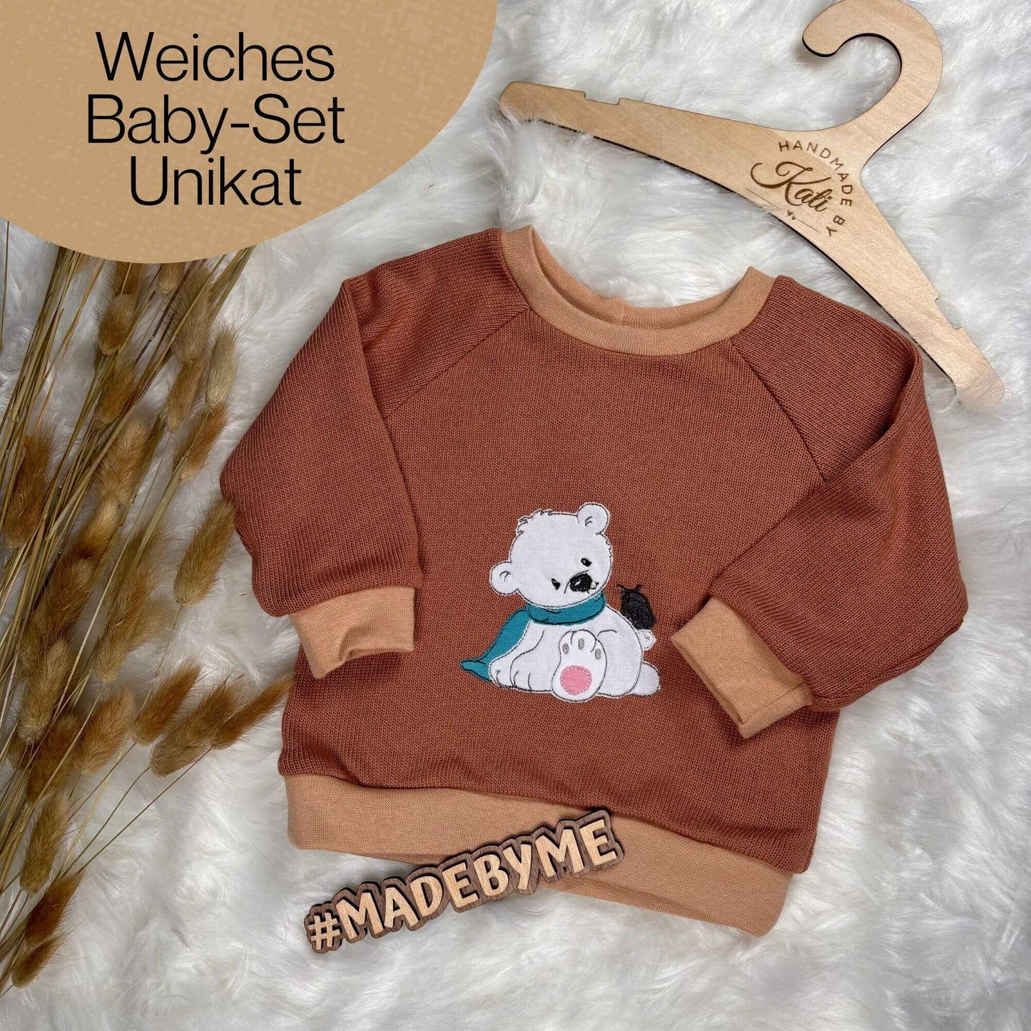 Handmade Baby Set "Polar Bear" | Unique Piece | Ships immediately