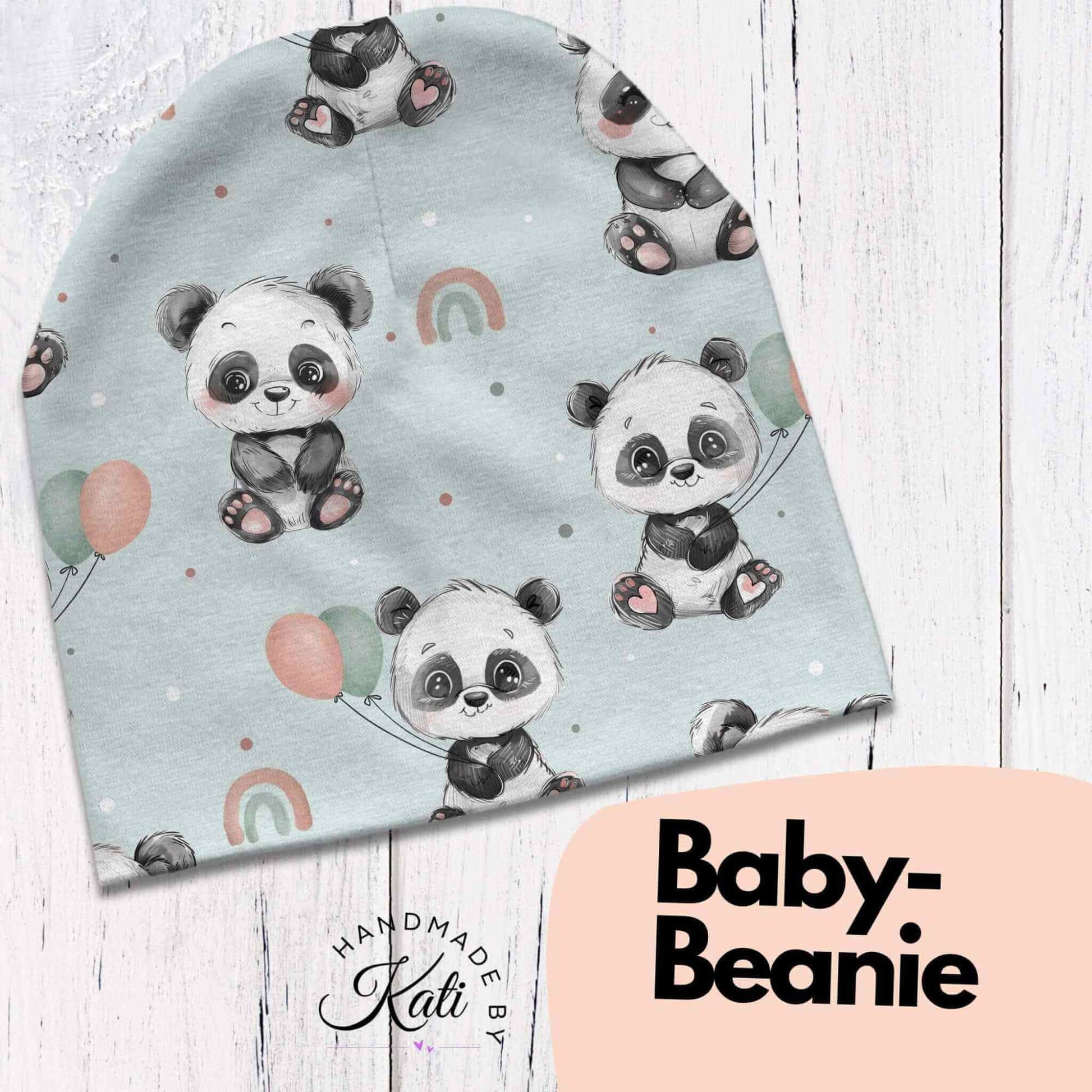Handmade Beanie Mütze Panda – Baby Kinder Wintermütze handgemacht Handmade by Kati