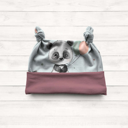 Baby Strampler Panda Set altrosa | handgenäht | Gr. 56–80