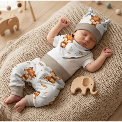 Pumphose Baby Fuchs handgenäht | French Terry Set personalisiert