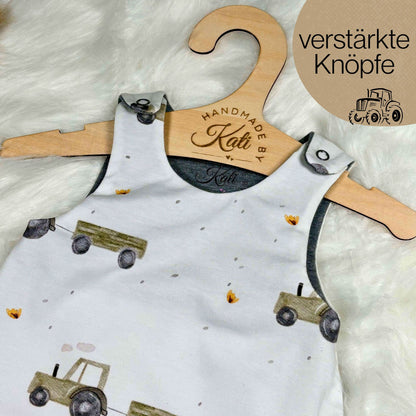 Baby Strampler Traktor Set | handgenäht | Gr. 56–80