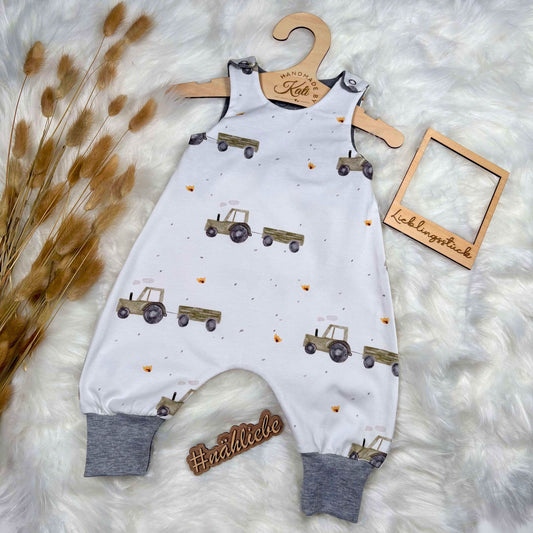 Handmade Baby Romper "Tractor" | ships immediately
