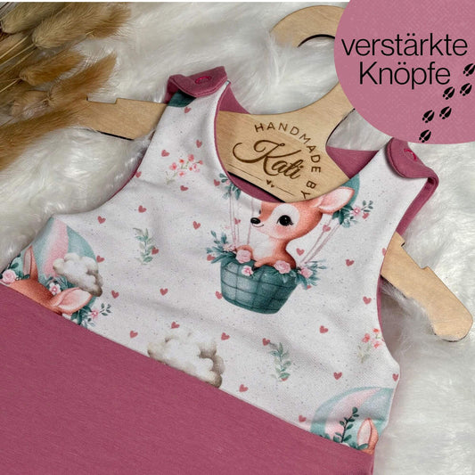 Handmade Baby Strampler "Reh" in altrosa | sofort bei Dir
