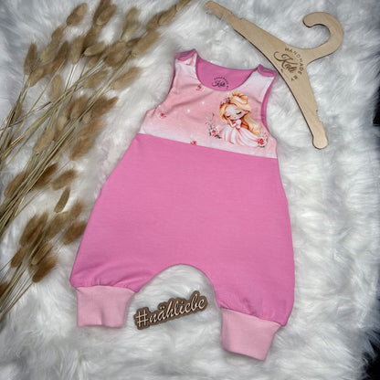Baby Strampler Sleeping Rose | handgenäht | Gr. 56 & 74