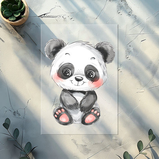 Süßer Panda Bügelbild DTF Transfer – Panda Kinderkleidung Handmade by Kati