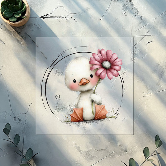Duck Girl Iron-On Transfer "Lucky Duck" | DTF Transfer for Clothing & Accessories