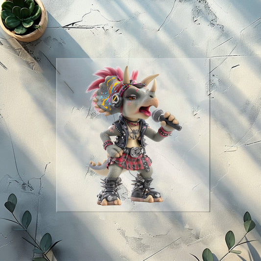 Dino Kids Iron-On Patch "Heart Dino" | DTF Transfer for Clothing & Accessories