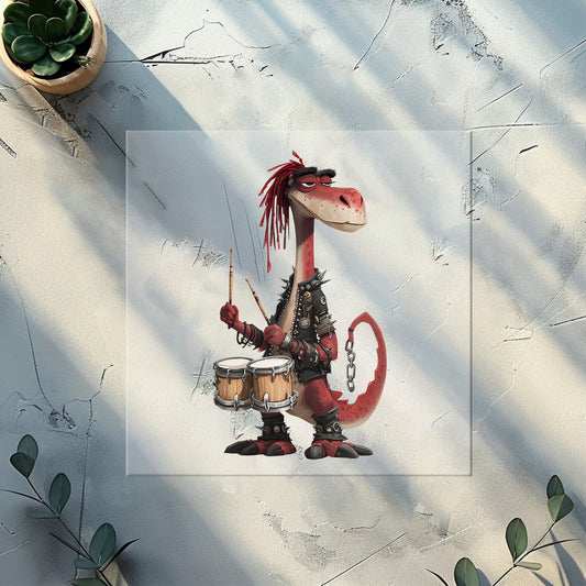 Dino Kids Iron-On Patch "Heart Dino" | DTF Transfer for Clothing & Accessories