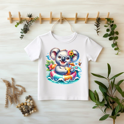 Tropi Koala DTF Transfer Detailaufnahme – Glitzer Koala Bügelbild Textilien