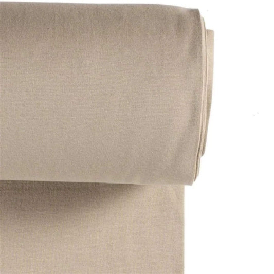 Rib knit fabric in beige - Fine rib