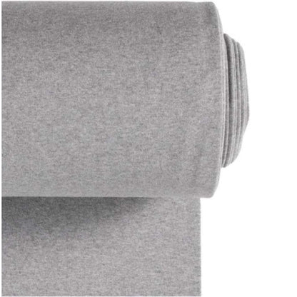 Bündchen Stoff hell grau meliert Feinripp – Strickbündchen Meterware Kinderkleidung Handmade by Kati