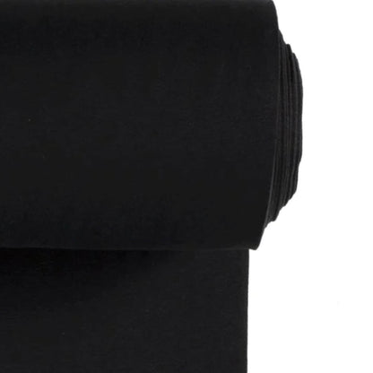 Bündchen Stoff schwarz Feinripp – Strickbündchen Meterware Kinderkleidung Handmade by Kati