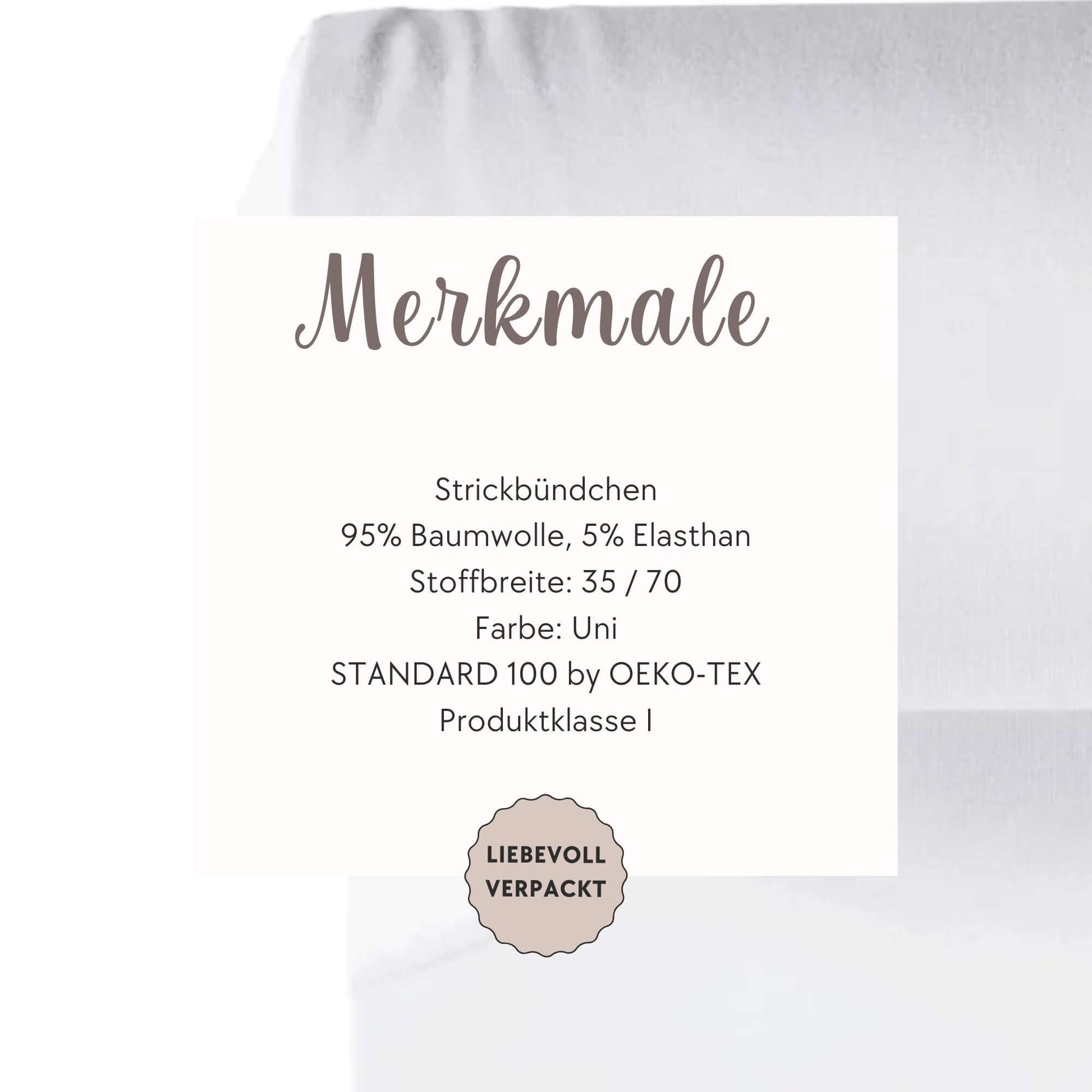 Bündchenstoff weiß Feinripp Detailaufnahme – Strickbündchen Meterware