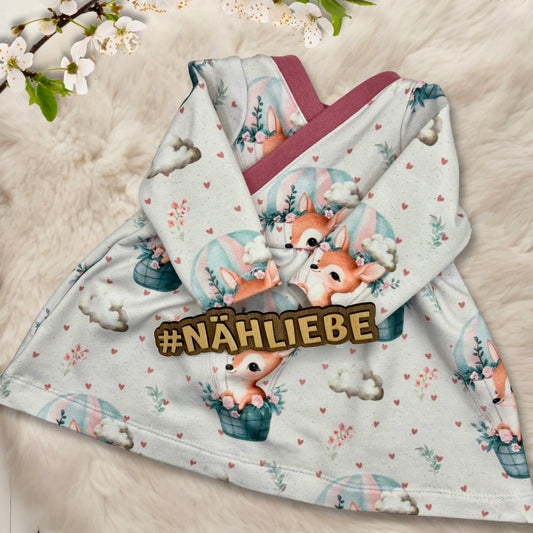 Hot Air Balloon Deer | Deer Fabric by the Meter | Children's Fabric