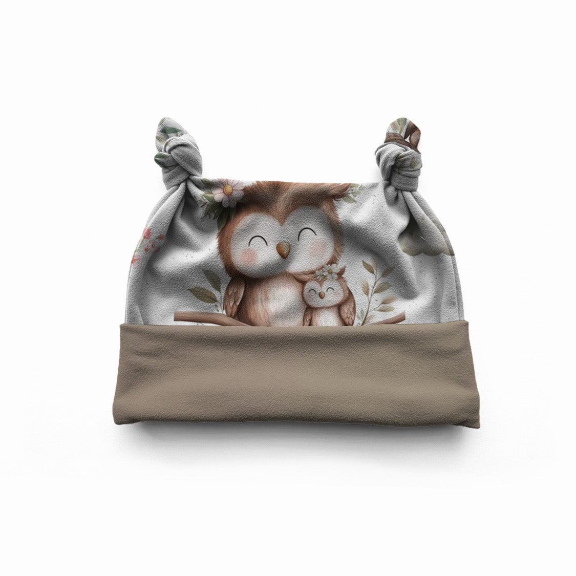 Pumphose Baby Eule weiß handgenäht | French Terry Set personalisiert