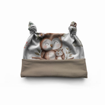 Pumphose Baby Eule weiß handgenäht | French Terry Set personalisiert