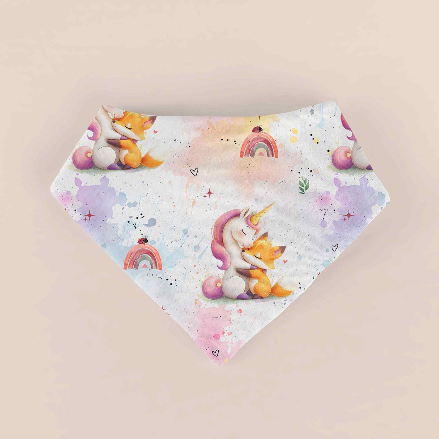 Baby Halstuch Einhorn Fuchs handgemacht personalisierbar – Sabbertuch French Terry Handmade by Kati