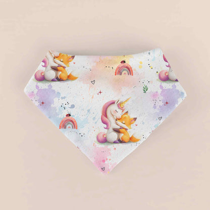 Baby Halstuch Einhorn Fuchs handgemacht personalisierbar – Sabbertuch French Terry Handmade by Kati
