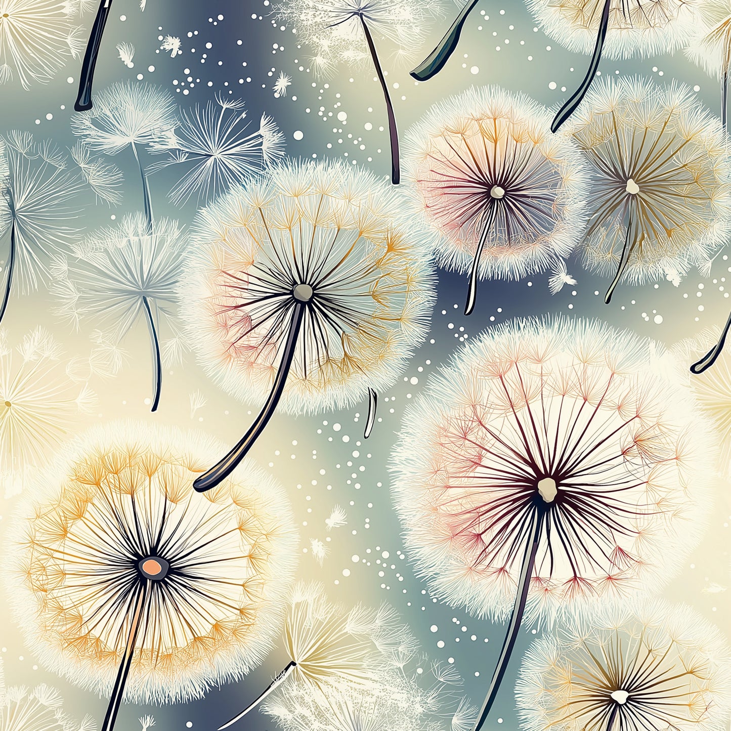Pusteblume Blumen Kinderstoff Meterware – Jersey French Terry Handmade by Kati