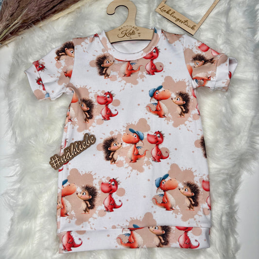 Drachenfreunde Kinderstoff Meterware Detailaufnahme – Drachen Jersey French Terry