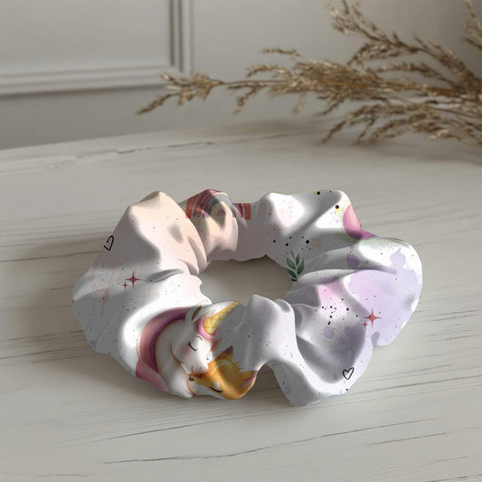 Handmade Scrunchie Haargummi Einhorn – handgemacht Mädchen Haarschmuck Handmade by Kati