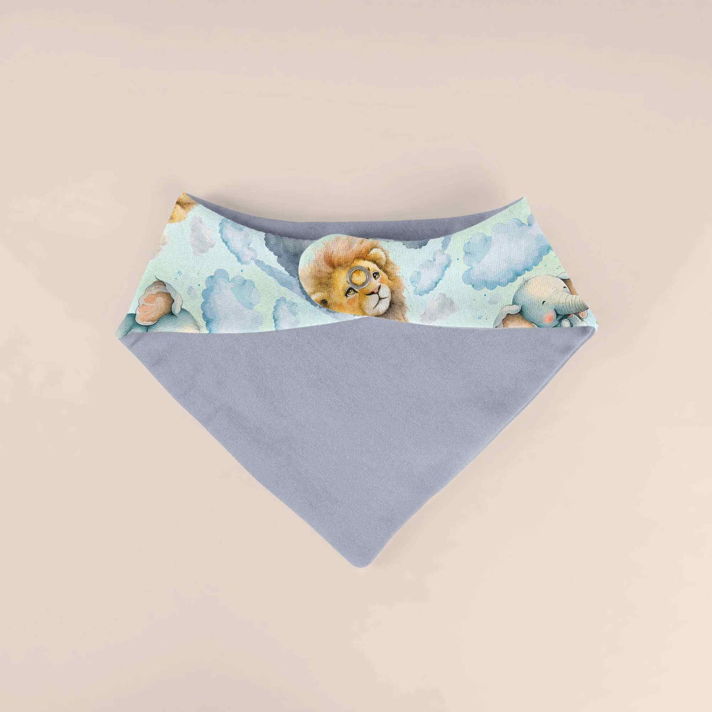 Safari Träume Halstuch Baby blau – Dreieckstuch personalisierbar mit Name