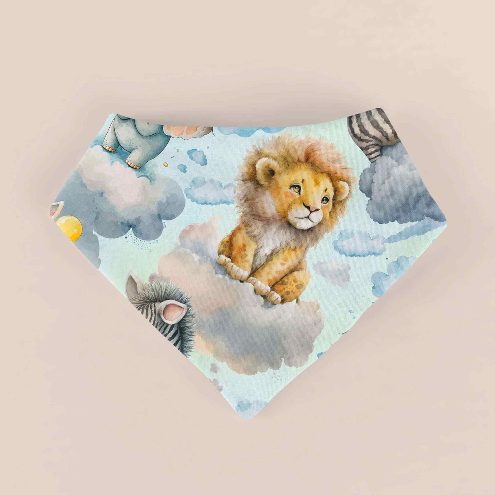 Baby Halstuch Safari Träume blau handgemacht personalisierbar – Handmade by Kati